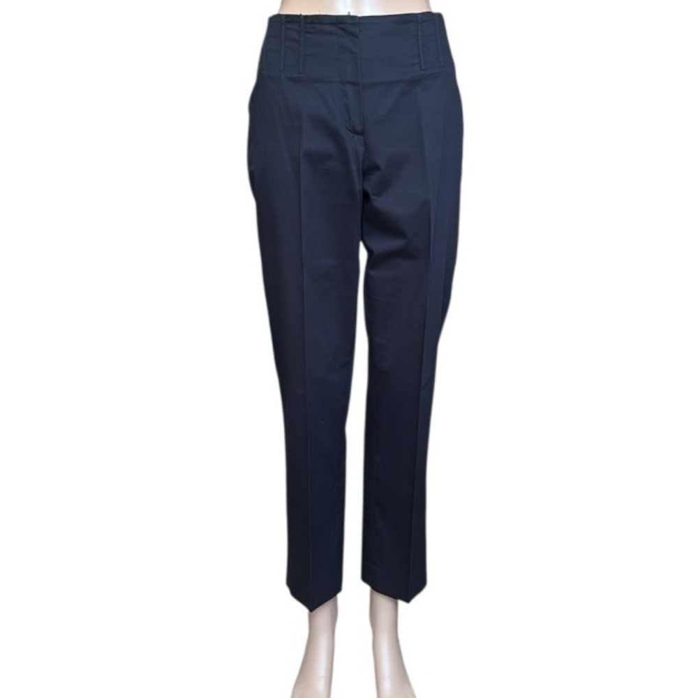 Gunex Dark Navy Blue Cotton Ankle Slim Cigarette Pants Size 10